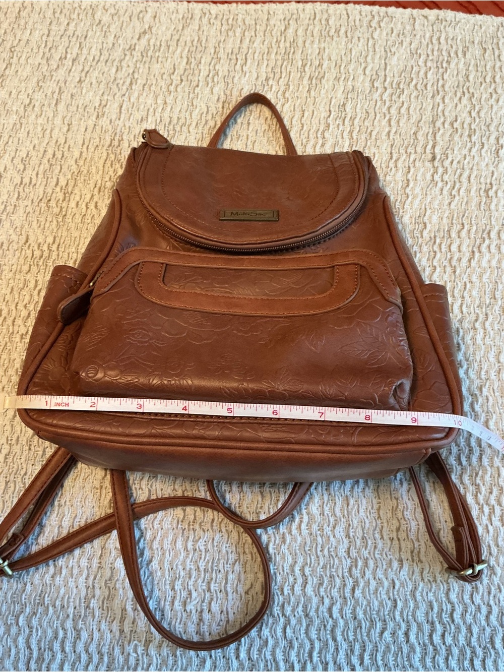 MultiSac Floral-Embossed Backpack - Picture 3 of 14